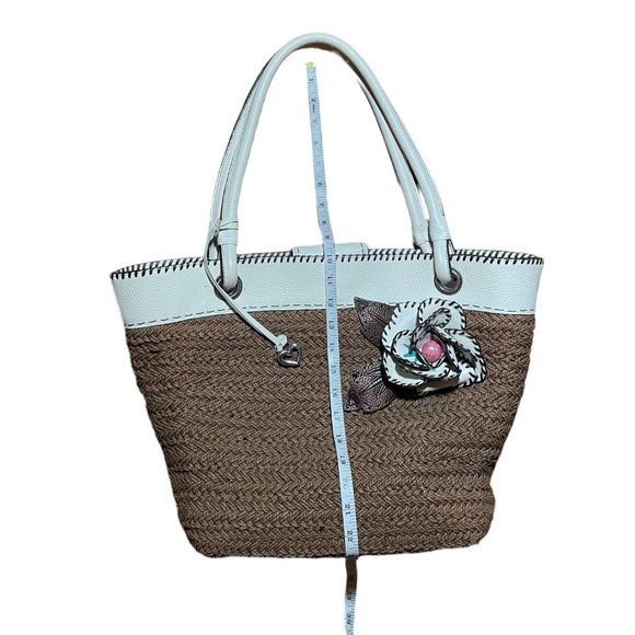 Brighton Woven Tote Leather Trim - Picture 7 of 12